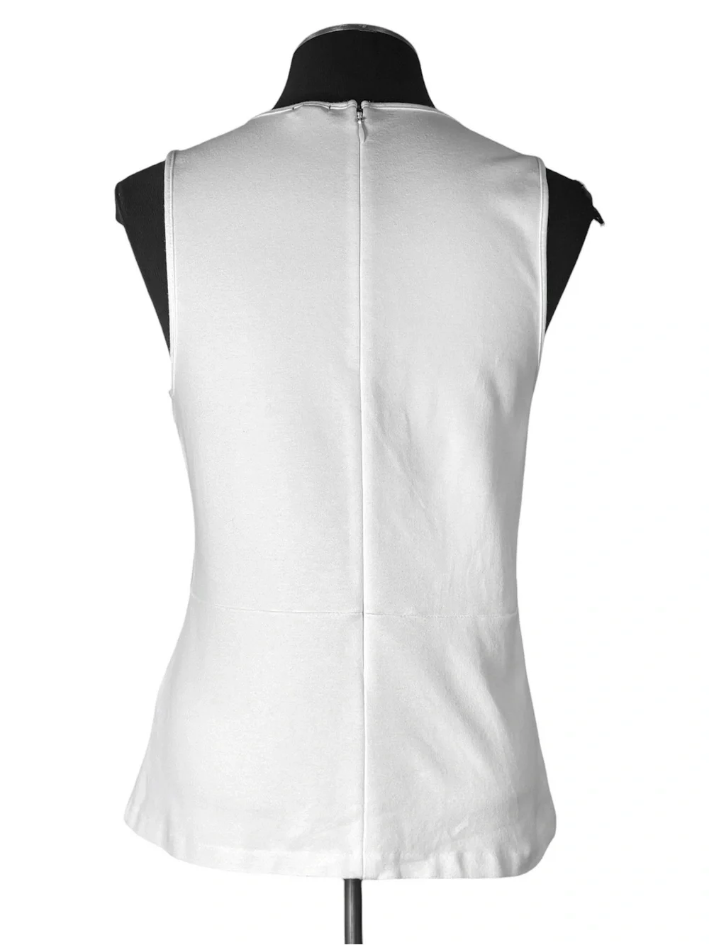🆕 J.Crew – White Structured Mixed Lace Cotton Blend Sleeveless Top – Size Small